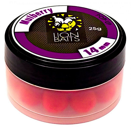 LION BAITS бойлы 14 мм плавающие Mulberry  банка 25г