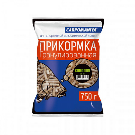 Гранулы Карповые "Карпомания" 4,8 мм/ 750 г./ конопля