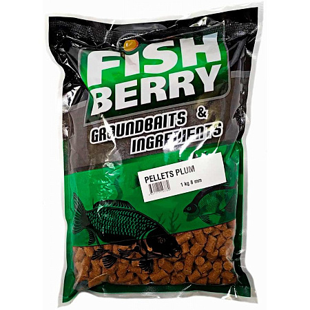FISH BERRY  PELLETS PLUM (слива) 8мм 1 кг.