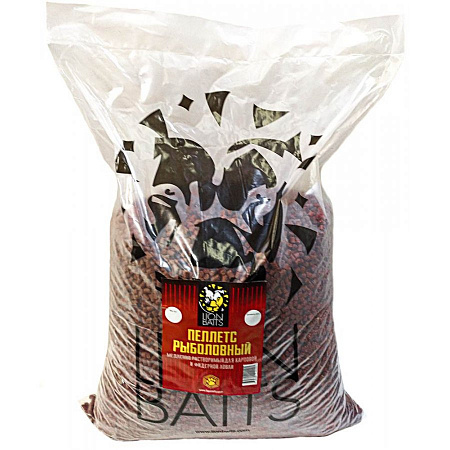 LION BAITS  Пеллетс гранулированный бордовый (палтус) 8 мм. 1КГ.
