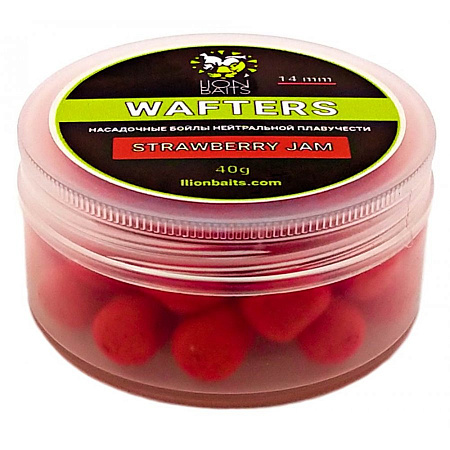 LION BAITS бойл нейтральной плавучести WAFTERS STRAWBERRY JAM 14мм 