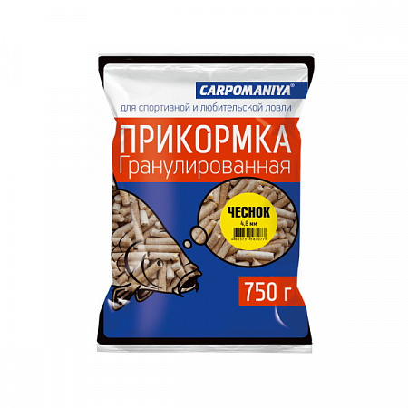Гранулы Карповые "Карпомания" 4,8 мм/ 750 г./ чеснок