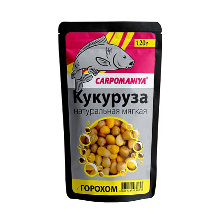 Кукуруза "Карпомания" пакет 120г /мягкая, горох