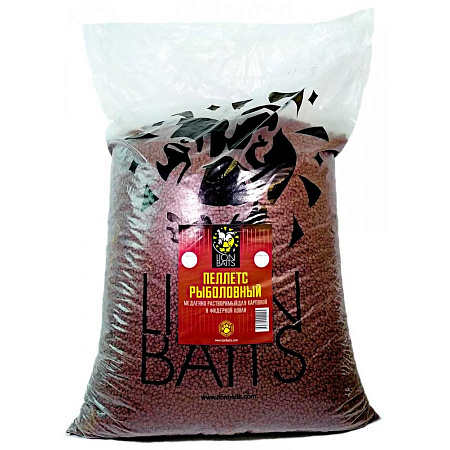 LION BAITS  Пеллетс гранулированный бордовый (палтус) 4 мм. 1КГ.