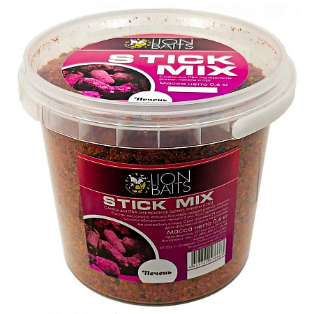 LION BAITS Stick mix "Печень" ведро 600 гр.