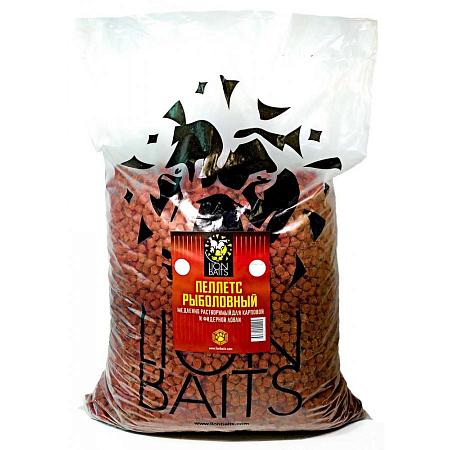 LION BAITS  Пеллетс гранулированный бордовый (палтус) 10 мм. 1КГ.