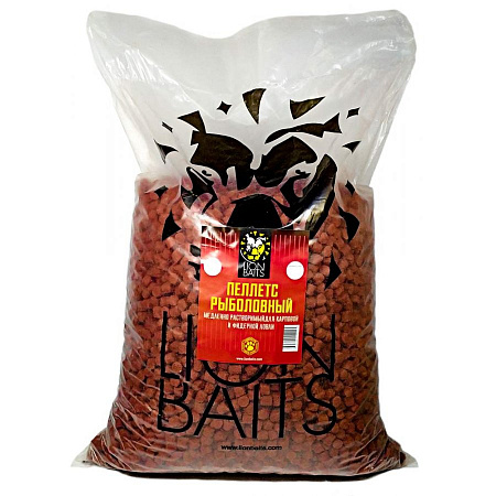 LION BAITS  Пеллетс гранулированный бордовый (палтус) 12 мм. 1КГ.