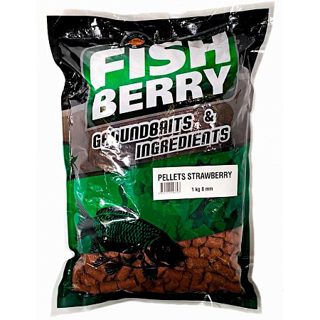 FISH BERRY  PELLETS STRAWBERRY(клубника)   8мм 1 кг.