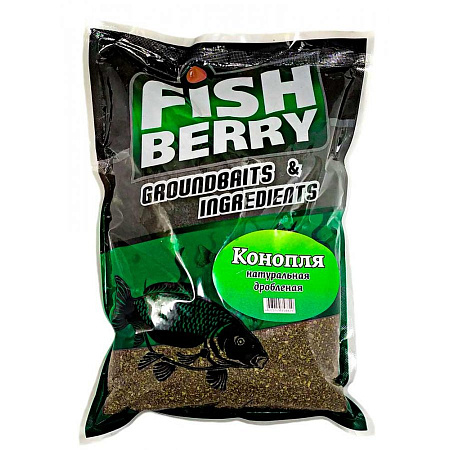 FISH BERRY Конопля дробленая натуральная- 1 кг