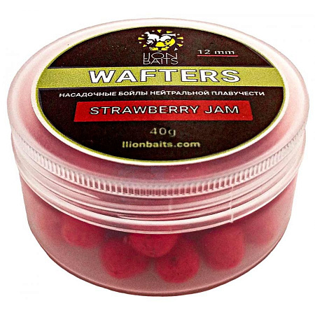 LION BAITS бойл нейтральной плавучести WAFTERS STRAWBERRY JAM 12мм 
