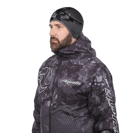 Шапка теплая Aquatic softshell с флисом (цвет CAMO BLACK)