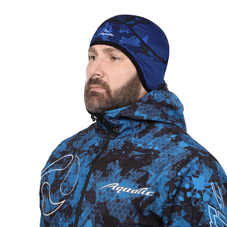 Шапка теплая Aquatic softshell с флисом (цвет CAMO BLUE)
